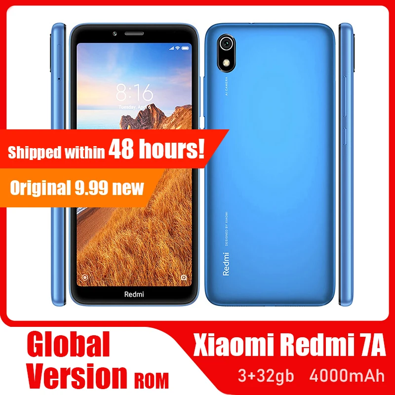 Smartphone Xiaomi Redmi 7A 16G/32GB inch5.45 smartphone global framework Googleplay  Snapdragon439 processor 4000mah battery