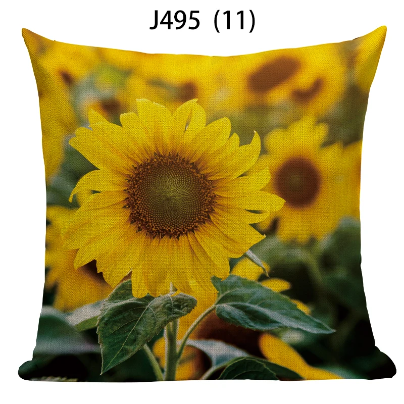 

Easter Decoration for Home Decor Velvet Cushion Cover Polyster Linen Pillowcases for Pillows 45x45 Sunflower Plant Nordic E2061