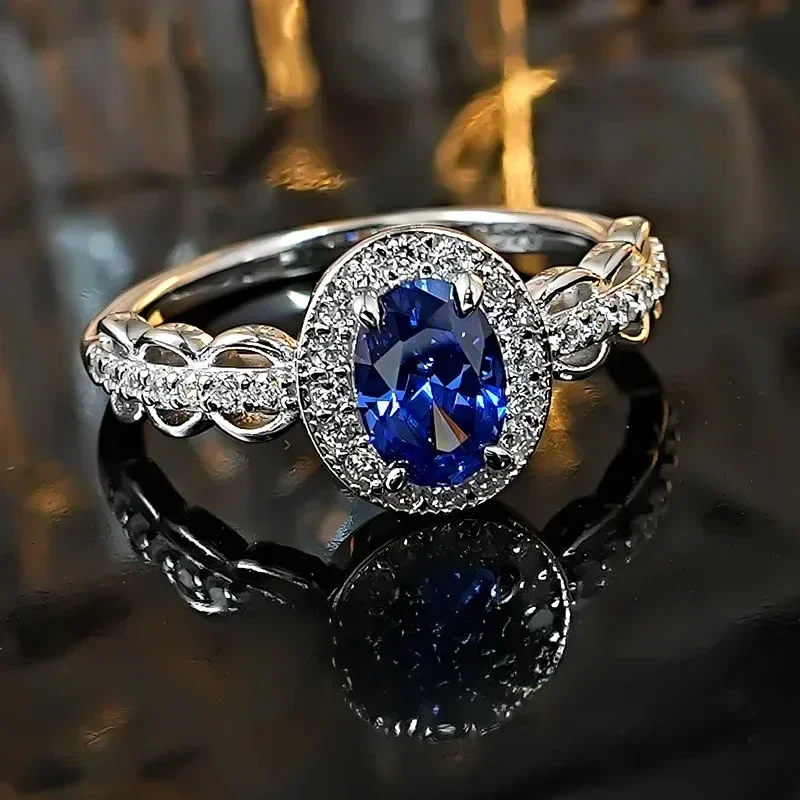 Винтажное кружевное кольцо с танзанином и синим сокровищами голубиное яйцо