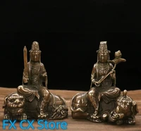 a pair archaize brass manjusri bodhisattva samantabhadra consecrate buddha decoration crafts statue