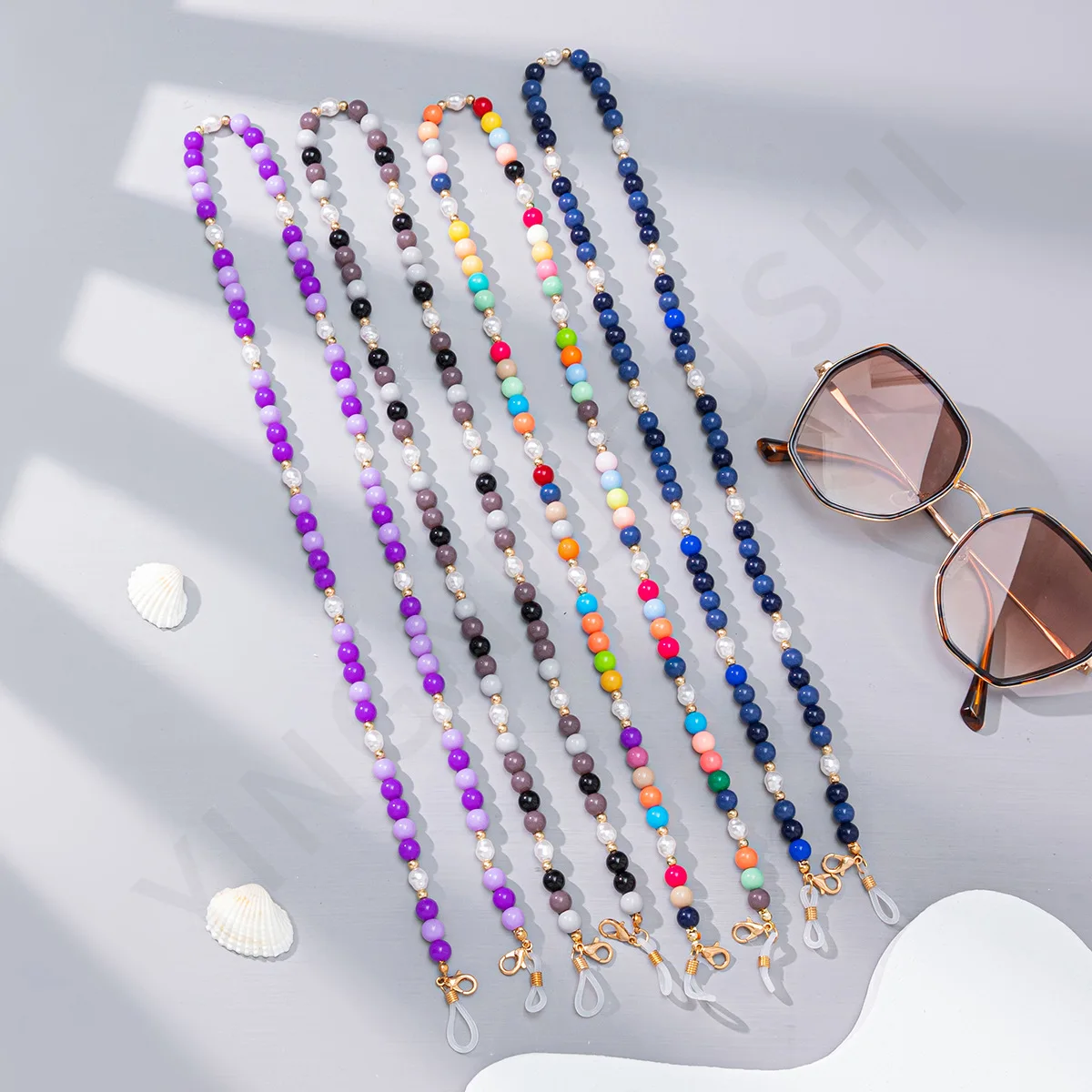 

Luxurious Reading Glasses Chain for Women Sunglasses Cords 3mm Electroplated Lanyard Beaded Eyewear Masks Gift Wholesale