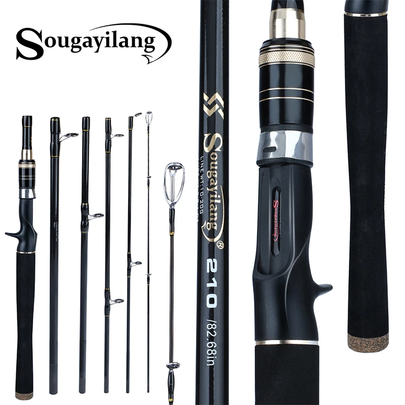 

Sougayilang 2.1m Travel Fishing Rod Carbon Spinning Casting Lure Rod M Power 6 Sections Rods Vara De Pesca Carp Fishing Pole