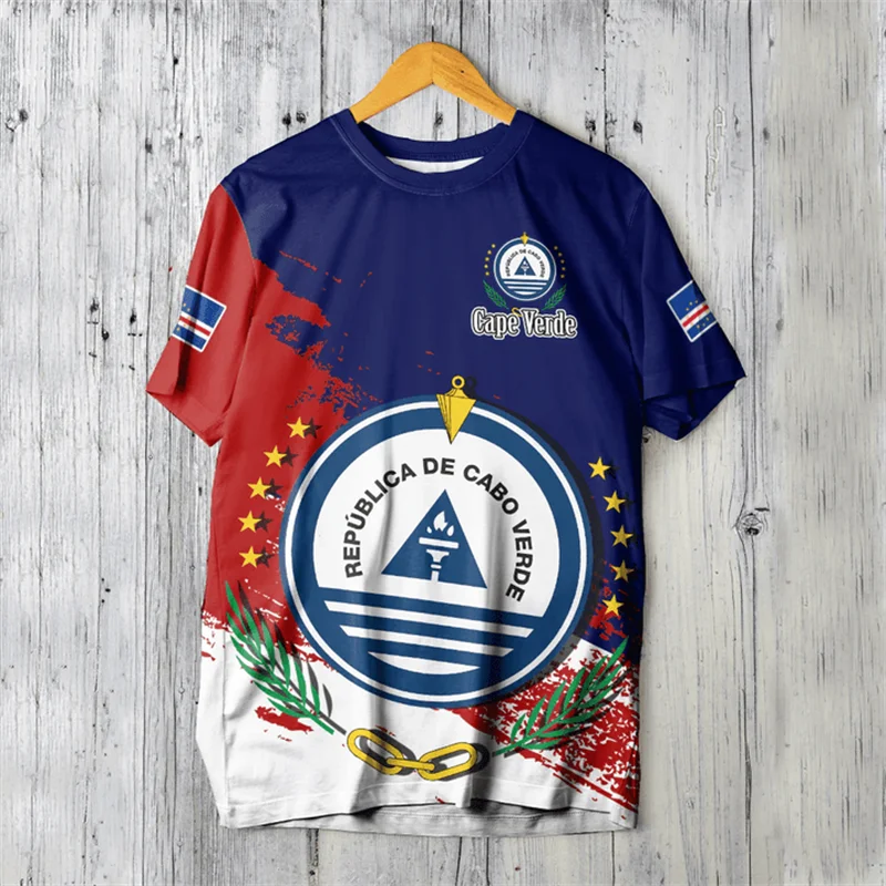 Футболка с 3D-принтом RepublicOf Cabo Verde Flag Map Cabo Verde Coat Of Arms Графические футболки для мужчин Винтажные футболки с короткими рукавами (art.: 3920cbf84cd56) - 3920cbf84cd56