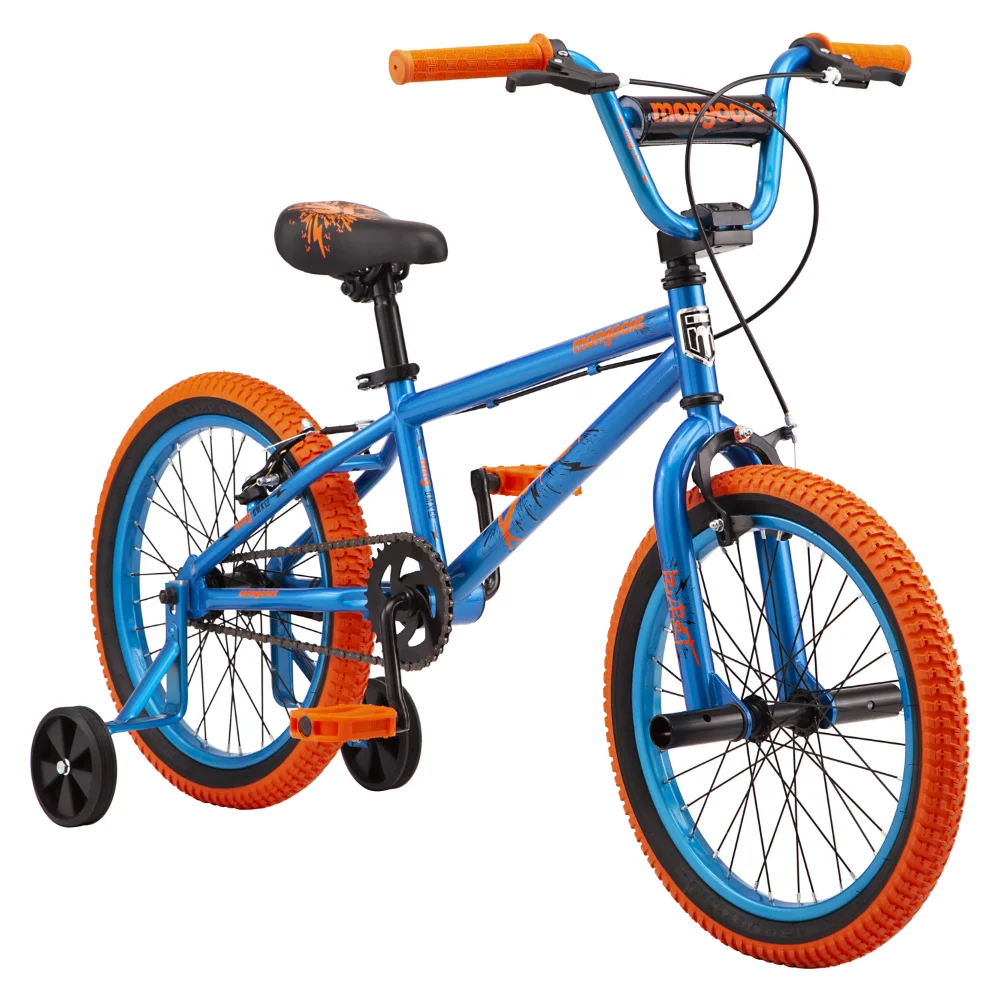 2023 New Mongoose 18-in Burst Kid's Bike, Single Speed, Blue