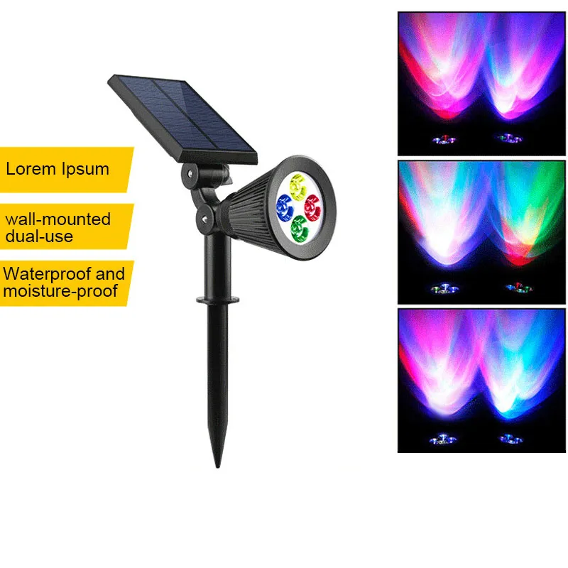 

7LED Solar Spotlight Auto Color-Changing Outdoor Wireless Lighting Garden Solar Lamp Landscape Wall Light for Party Decoration
