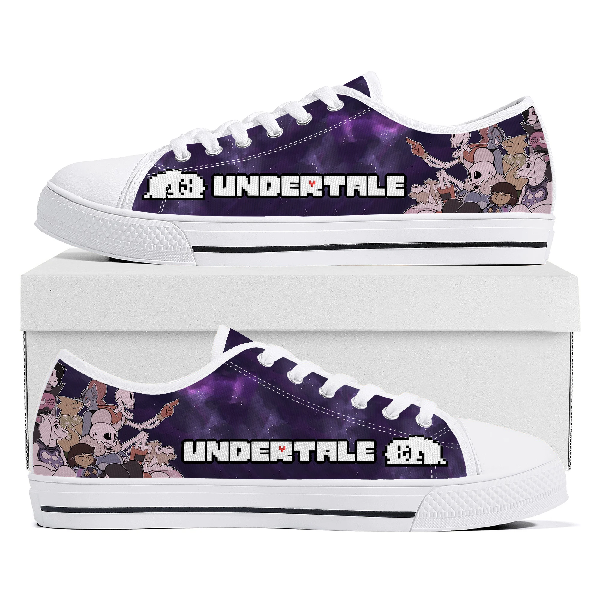 

Cartoon Game Undertale Sans Skull Low Top Sneakers Womens Mens Teenager High Quality Canvas Sneaker Couple Custom Built Shoes