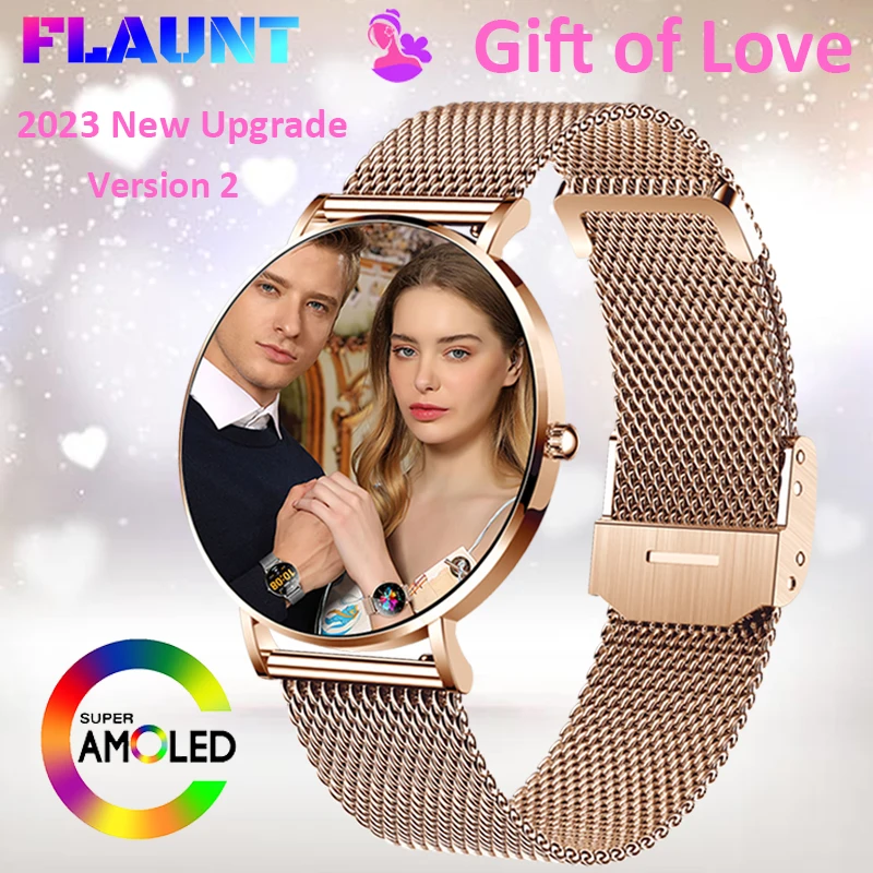 

2023 New Fashion Women Smart Watch Ultra Thin Alloy 1.36 Inch AMOLED Couple Bracelet Clock Sports Fitness Track Lady Smartwatch