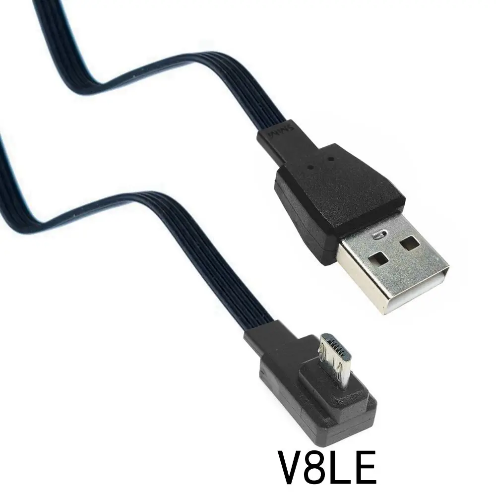 

0.2 M Up & Down & Links & Right Angled 90° Micro USB Plug to USB Male Data Cable 0.5 m 1m for Handy Tablet