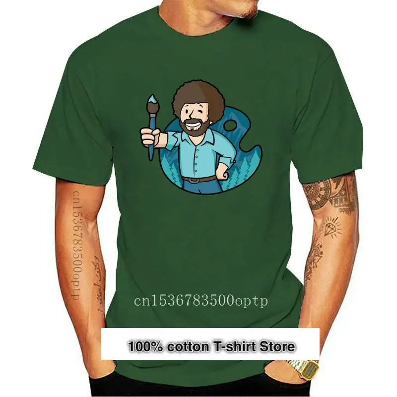 

New Bob Ross T Shirt Fallout 4 Action Role Playing Game Tops Tees Vault Boy Men Cotton Digital Print Streetwear T Shirt