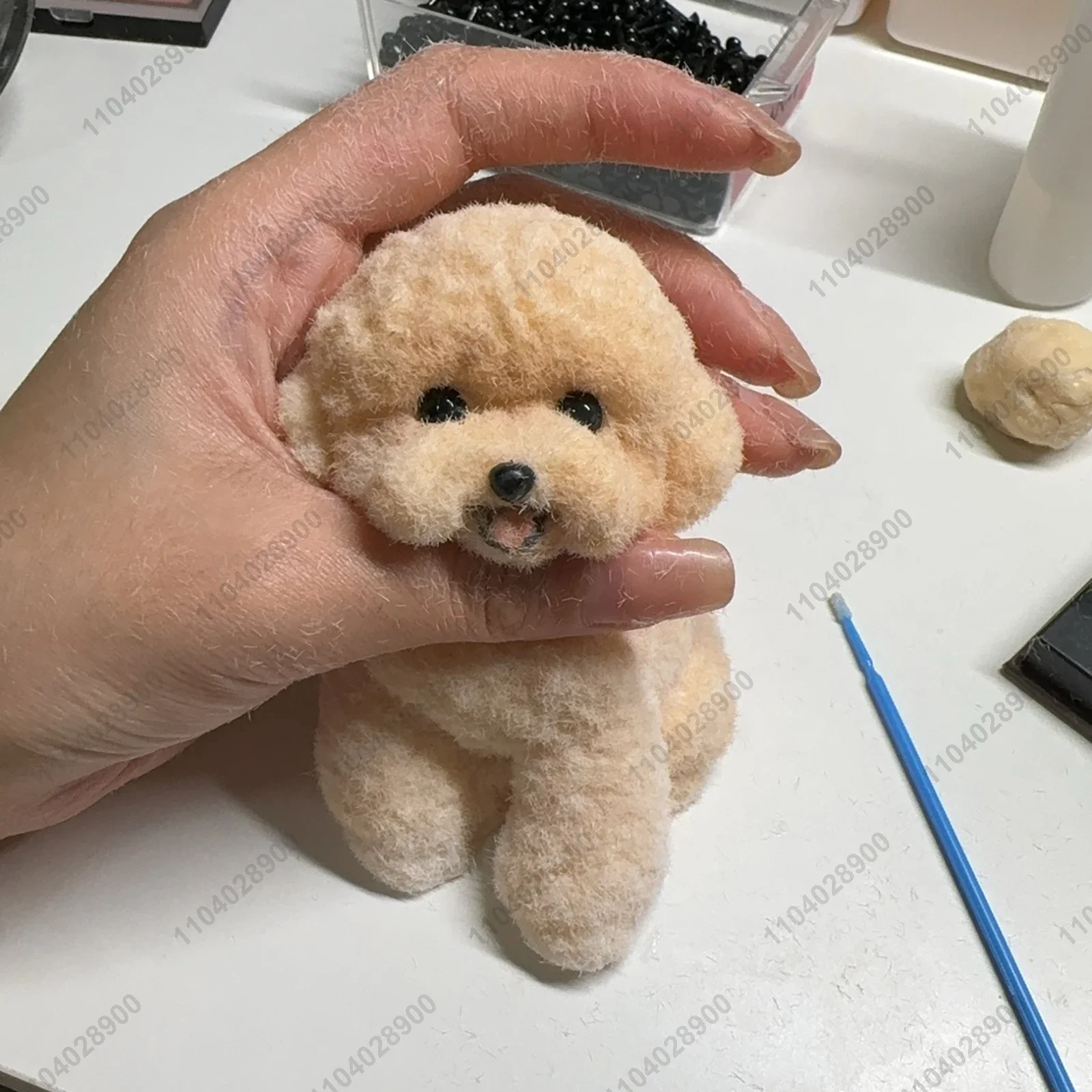 Бишон Фризе Собака Таба Мягкий Силиконовый Пушистый Собачий Щенок Ручная