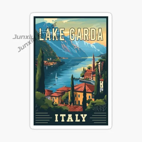Фото ИТАЛИЯ LAGO DI GARDA всемирно известные строительные автомобильные наклейки Эстетическая дорожная достопримечательность Граффити Телефон Чемодан Чемодан Гитара Наклейка №2