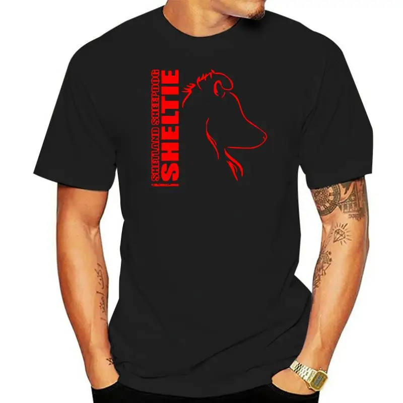 

New Summer Men's Casual Print T-Shirt 2022 New SCHNAPPCHEN SHETLAND SHEEPDOG SHELTIE Profil Hunde WILSIGNS crew neck T-shirt