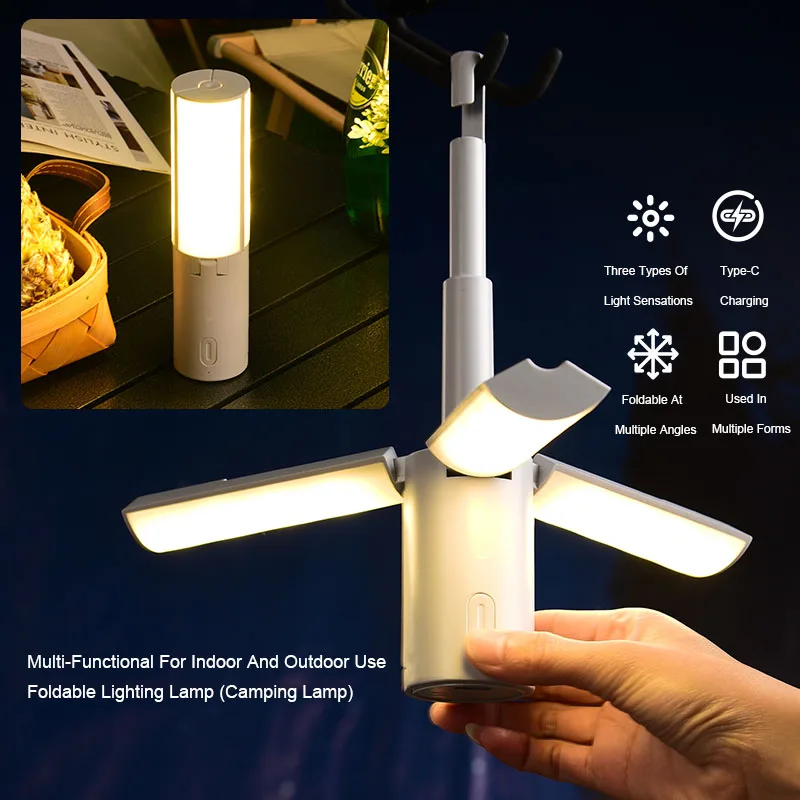 

Multifunctional Folding Outdoor Camping Lamp Portable Rechargeable USB Large Capacity 4000MAH Long Battery Life Hanging Lamp