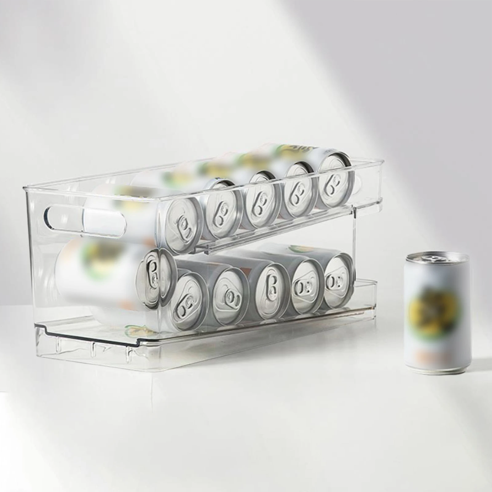 

Drink Can Storage Holder Beverage Canned Food Organizer Box Container Dispenser Bin for Refrigerator Freezer Countertop