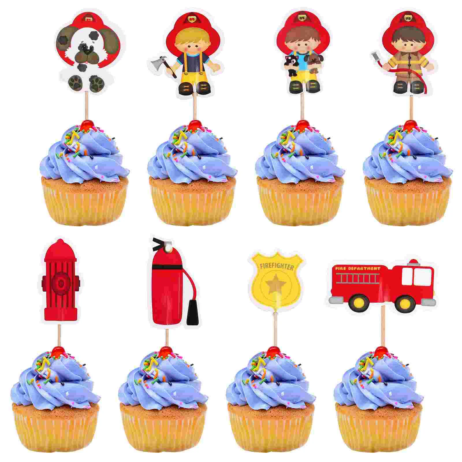 

24 Pcs Truck Cake Topper Birthday Decoration Boys Capacillos Para Cupcake Ornament Bamboo Child Car Decorations Piñata