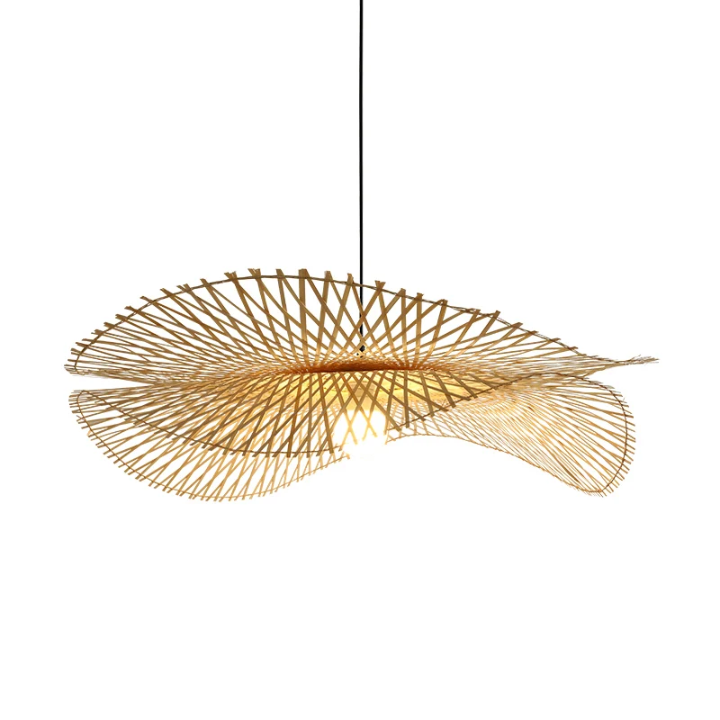 Bamboo Woven Wicker Chandeliers Rattan Shade Cap Pendant Lights Chinese Country Style Hanging Kitchen Livingroom Lamp Bedroom images - 6
