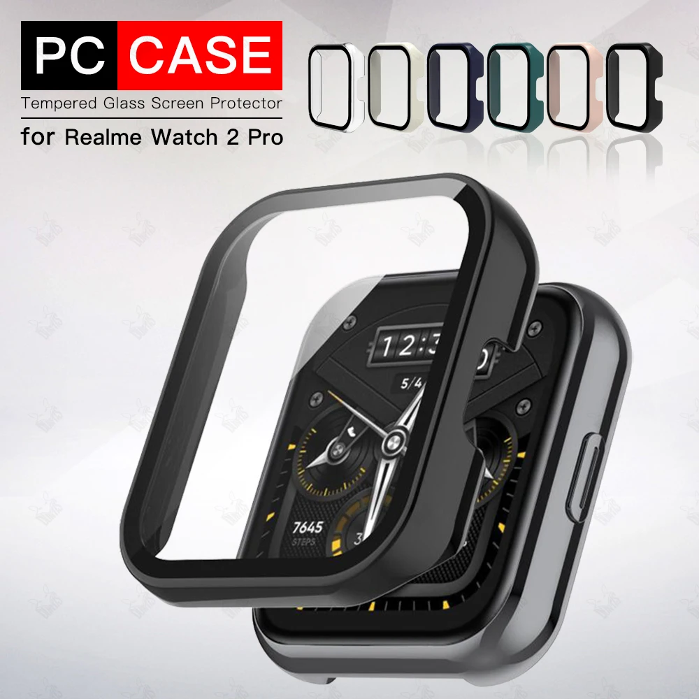 

2-IN-1 Protective Case With Tempered Glass for Realme Watch 2 Anti-scratch Screen Protector Case for Watch 2 Pro Accessories