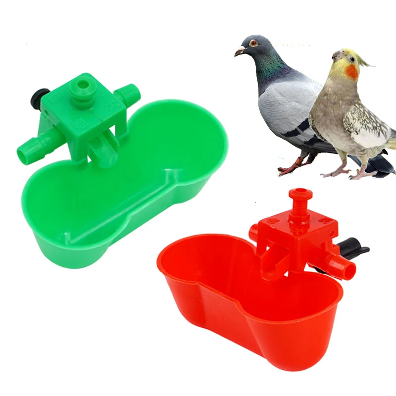 

Quail Water Bowl Chicken Drinking Waterer Double Water Cup Birds Water Bowl Feeding Tools Poultry Water Drinking Cups
