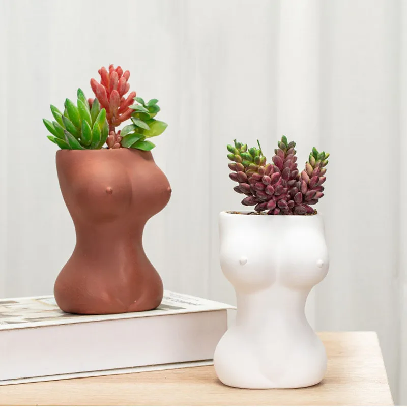 

Nordic Woman Naked Vase Home Decor Ceramic Naked Girls Flower Pot Decoration For Home Decoration Modern Living Room Decoration