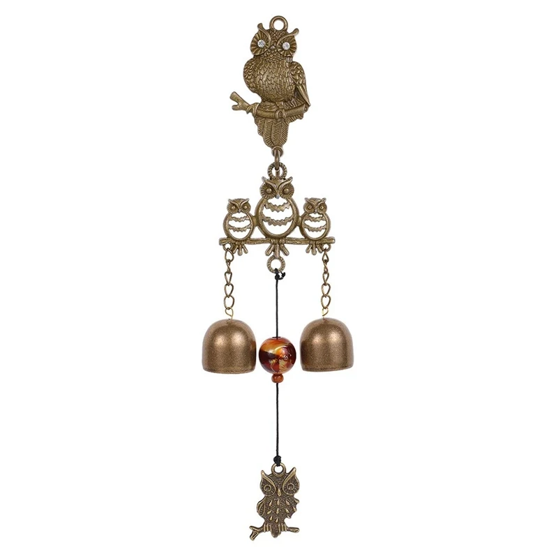 

Дверные звонки в виде совы, металлический настенный магнитный дверной звонок на присоске в деревенском стиле, садовые подвесные колокольчи...