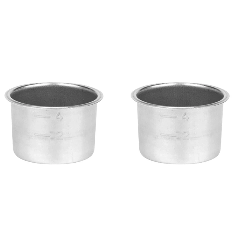 

2X Pressure Cup Filter Coffee Machine Espresso Accessories Detachable Powder Cup Stainless Steel Powder Bowl Basket C