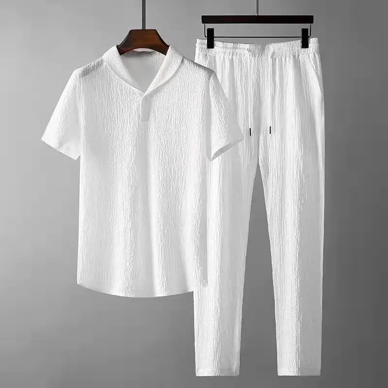 

Men Shirt Summer New Men Of Arrival Business Set Fashion Men 2022 (shirt+trousers) Size Clothes Casual Shirts Classic M-4XL