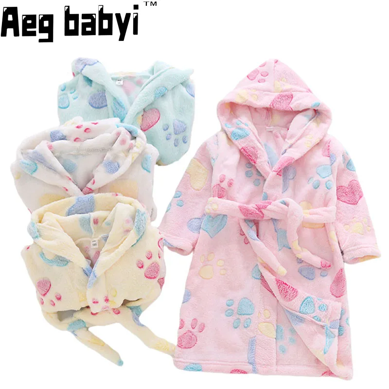 

Детские Банные халаты, фланелевая зимняя детская одежда для сна, халат, домашняя одежда для младенцев, ночная рубашка для мальчиков и девоче...