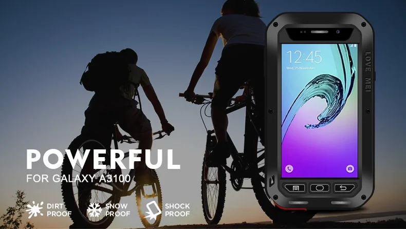 

For Samsung Galaxy A3 2016 Case LOVE MEI Powerful IP68 Waterproof Shockproof Metal Case For Samsung Galaxy A310/A310F/A3100