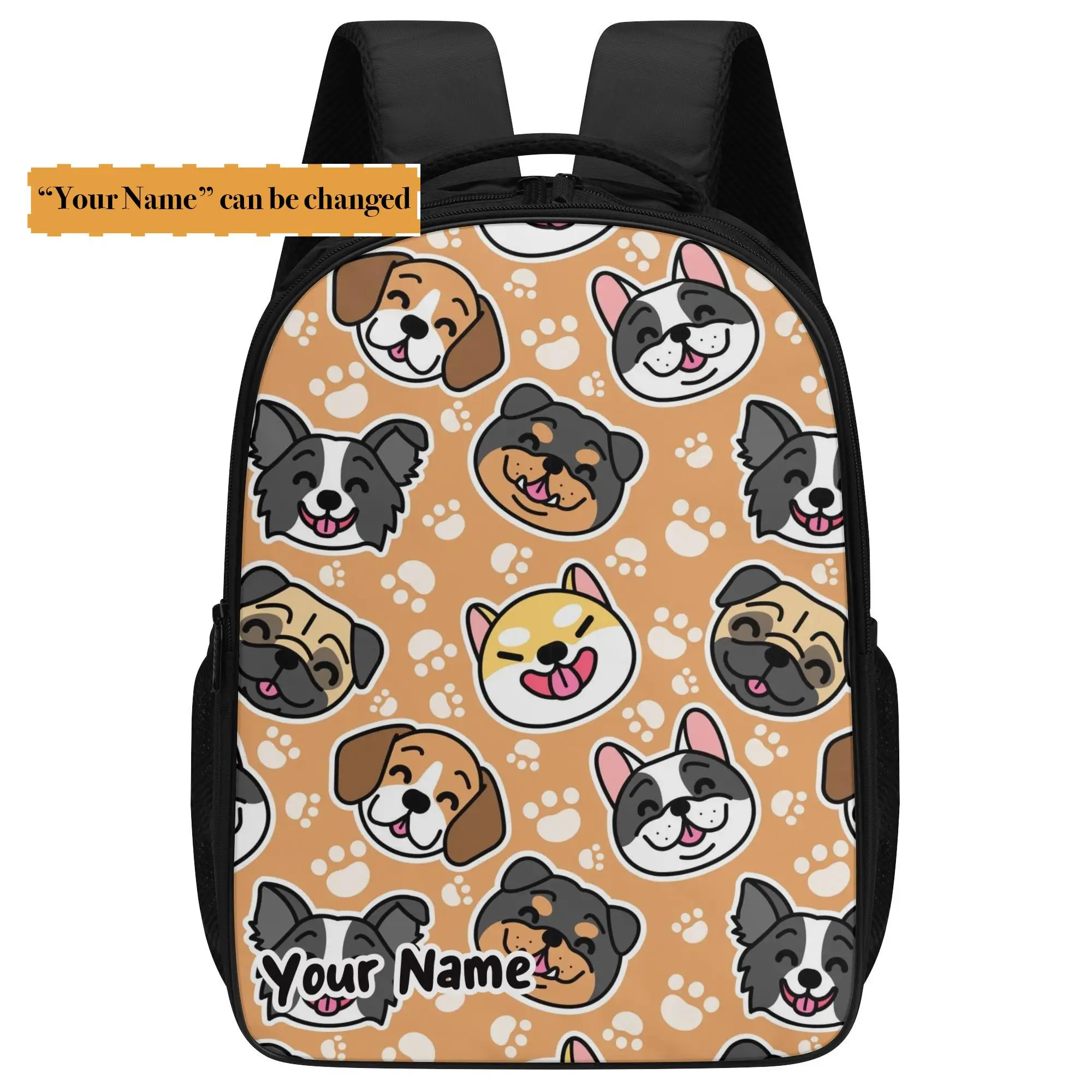 

Custom Name 16 inch Cartoon Cute Dog Kawaii School Backpack Student School Bag
