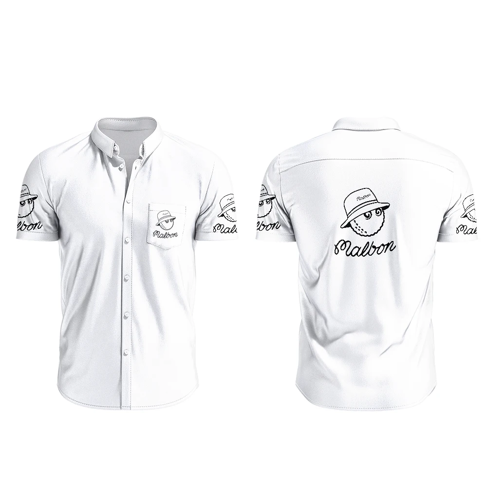 

2023 Golf Shirt Fit Men Women Summer Cotton Tops Malbon Golf Bucket Hat Short Sleeve Fashion Couple Loose Golf Clothing