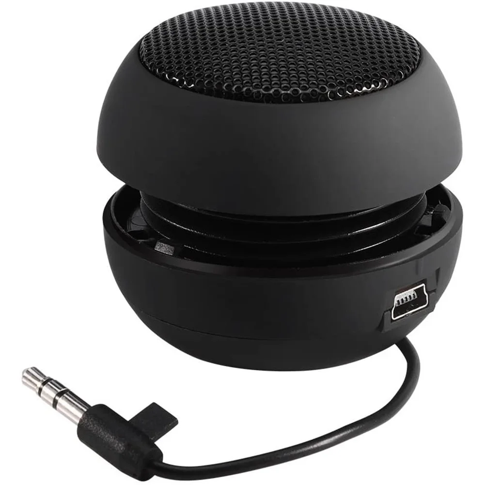 

Mini Loud Speaker with 3.5mm Audio Cable Low Voltage Built-in Battery Retractable Speaker for