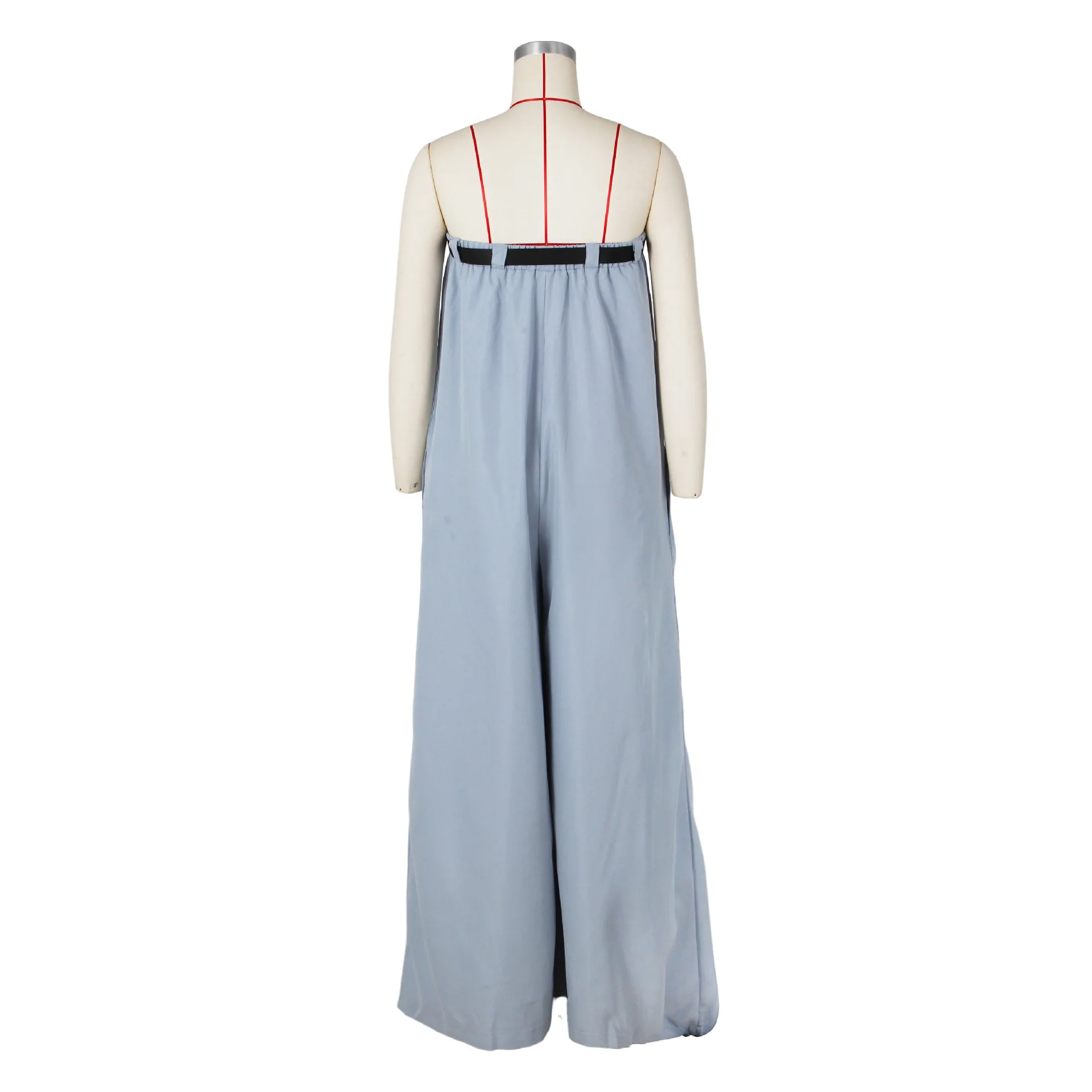 Casual Women Jumpsuits Slash Neck Sash Wide Legs Bodysuit Loose Solid Pattern Outdoor Wear Long Casual Jumpsuit