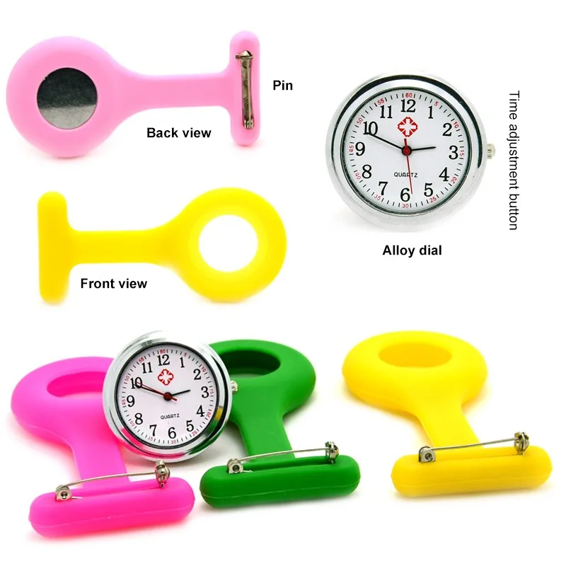 

13pcs Fashion Nurse Watch Pocket Watches Digital Silicone Nurse Watch Brooch Lapel Timepiece Nurse Gift Clock Unisex All Colors