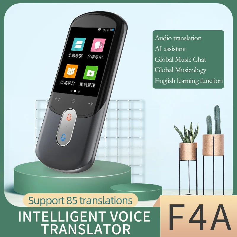 

2023 New Instant Translator F4A Wifi Support 85 Languages Countries Online & 43 Photo 12 Offline Translation Bluetooth Travel