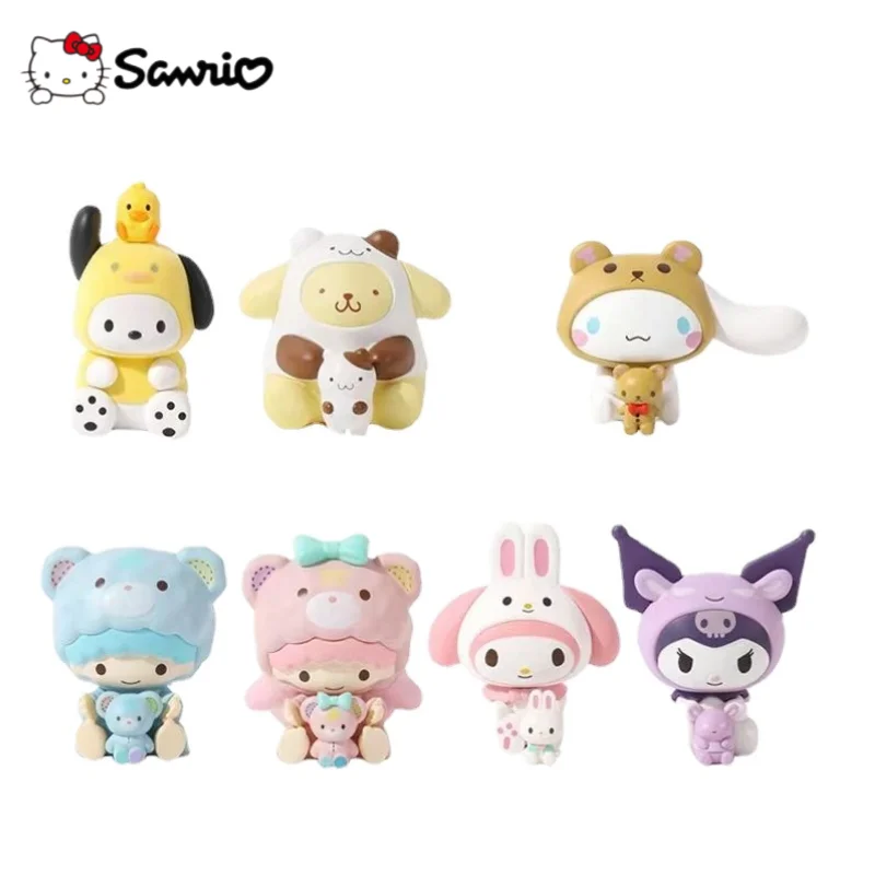 

Sanrio anime cartoon peripheral blind box Kawaii hand-made cute My melody Kuromi Cinnamoroll desktop decoration surprise gift