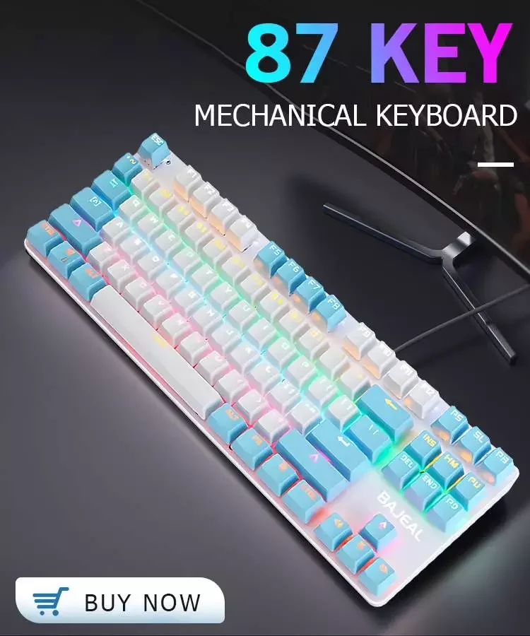 

K100 87 Keys Wired Gaming Mechanical Keyboard Two-Color Blue Switch LED Backlight Keyboard For PC Gamer Laptop Computer