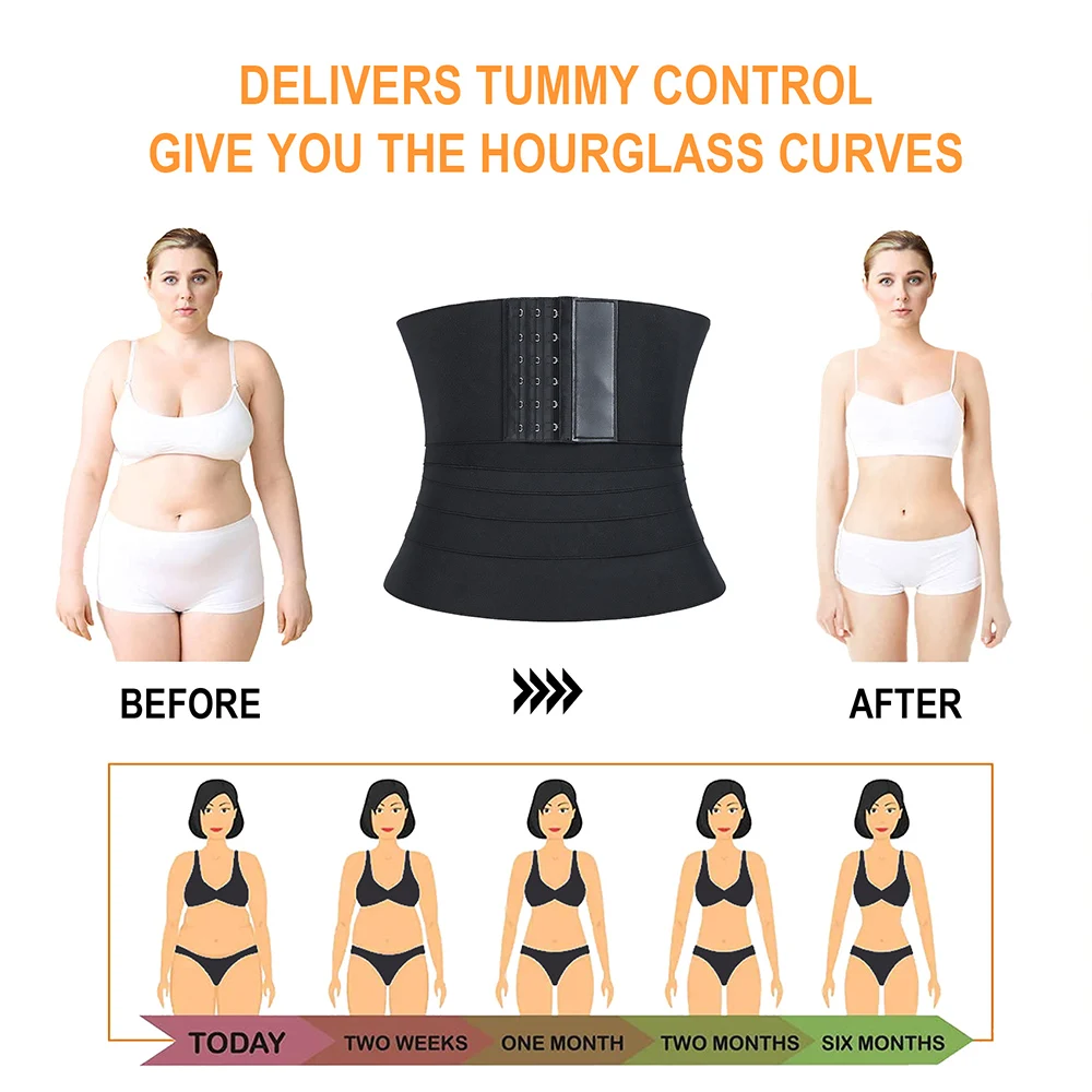 Atbuty Bandage Wrap Belt Workout Slimming Tummy Reduce Belly Stomach Girdle Hook & Eye Snatched Me Up Waist Trainer Sweat Shaper