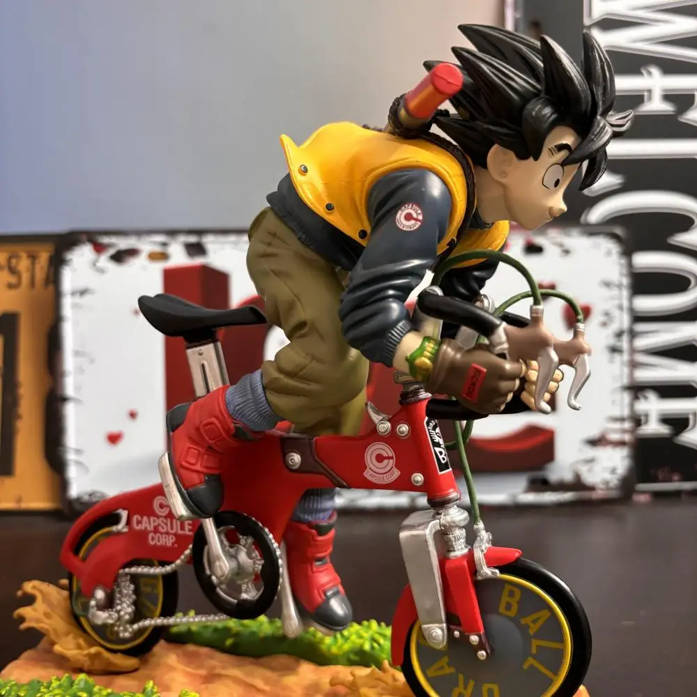 Детские воспоминания аниме Dragon Ball фигурка Gouku Ride A Motorcycle ПВХ фигурки модель статуя