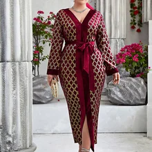 TOLEEN Women Plus Size Maxi Dresses Large 2022 Spring Long Sleeve Luxury Chic Elegant Muslim Turkish Evening Party Robe Clothing