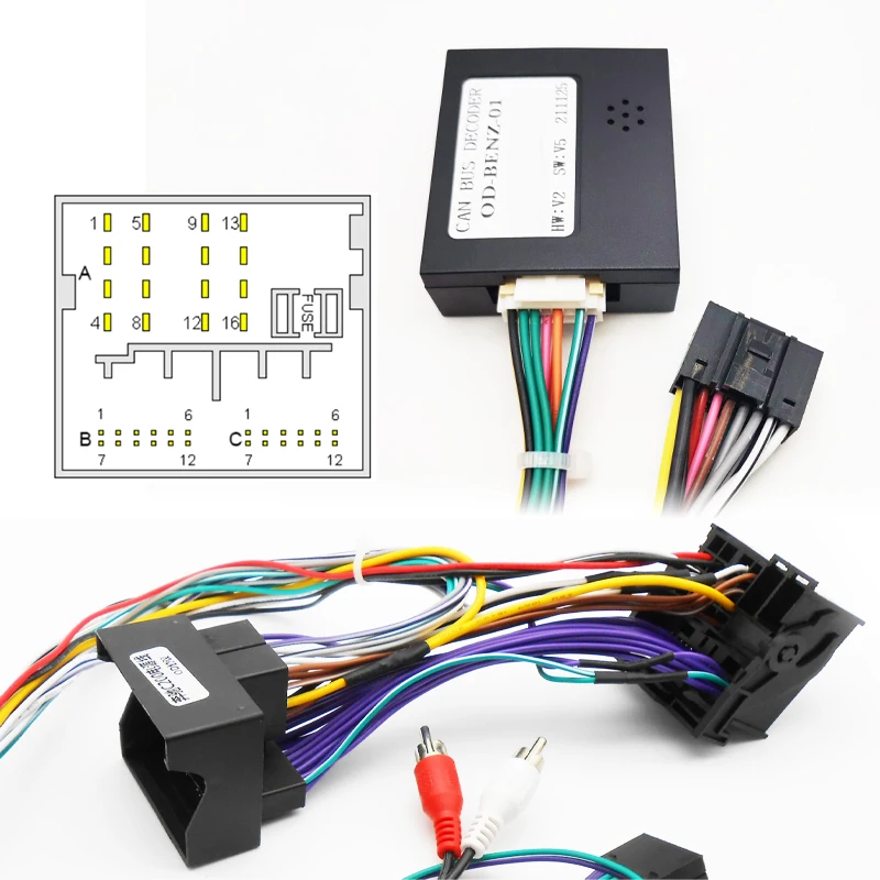 Жгут проводов Mercedes C Class 16-контактный штекер разъем Quadlock CAN-шина модуль