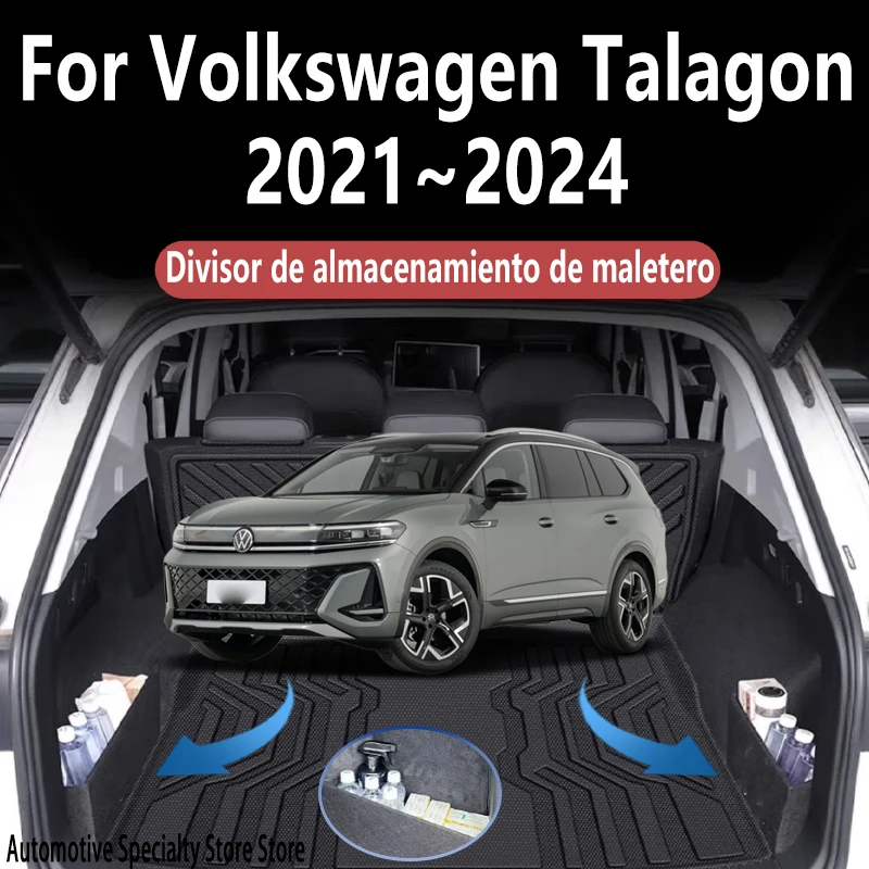 Фото Для VW Volkswagen Talagon 2021 ~ 2026 Многофункциональная перегородка для хранения багажника, органайзер для автозапчастей салона, автомобильные аксессуары №1