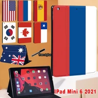for ipad mini 6 case 2021 national flag series pattern cover for ipad mini 6th generation 8 3 inch folding stand case cover