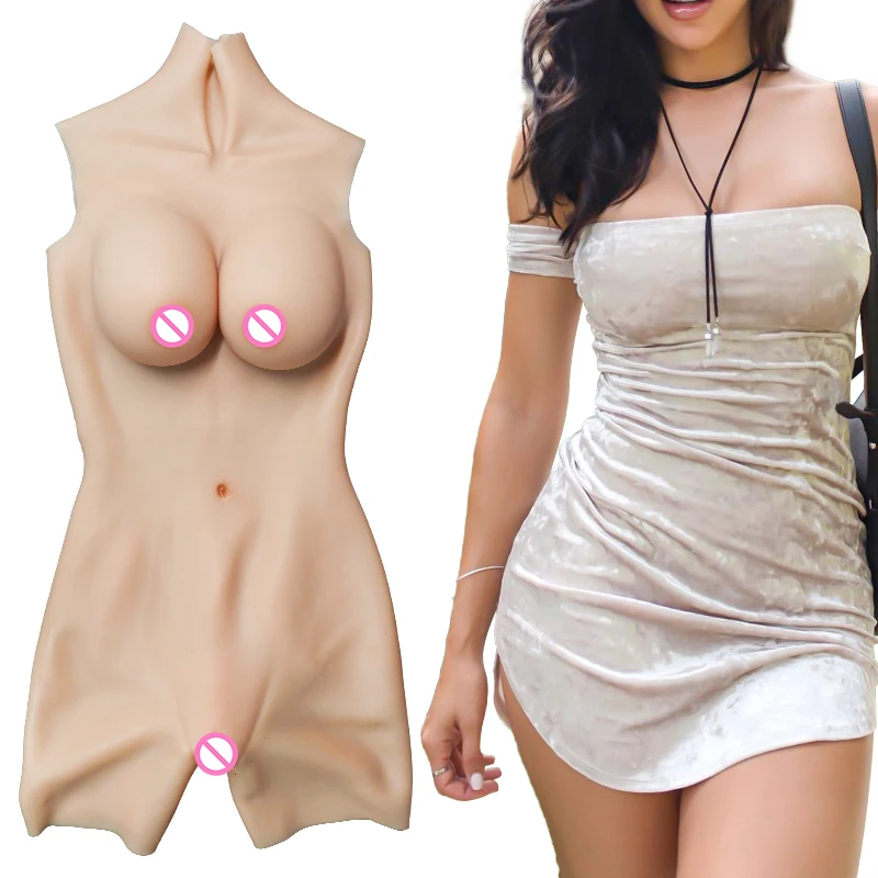 

Silicone Fake Vagina and Boobs Breast Forms Bodysuit Male to Female Shapewear For Shemale Sissy Drag Queen Cosplay Party Ladyboy