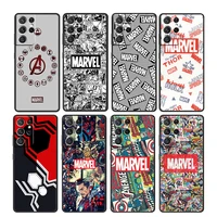 avengers marvel logo for samsung galaxy s22 s21 s20 ultra plus pro s10 s9 s8 s7 4g 5g soft tpu black phone case cover capa coque