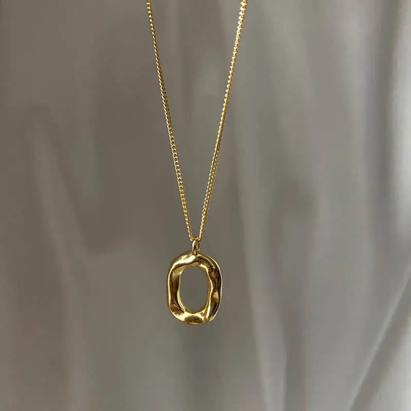Draweye Geometric Hollow Out Necklaces for Women Silver Gold Color Korean Fashion Pendant Chokers Elegant Simple Jewelry