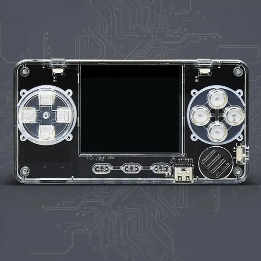 

Детская портативная прозрачная мини-Консоль A66 в стиле ретро, цветная детская игровая приставка Powkiddy, ЖК-дисплей, 2,0 дюйма, подарки для игр C8d8