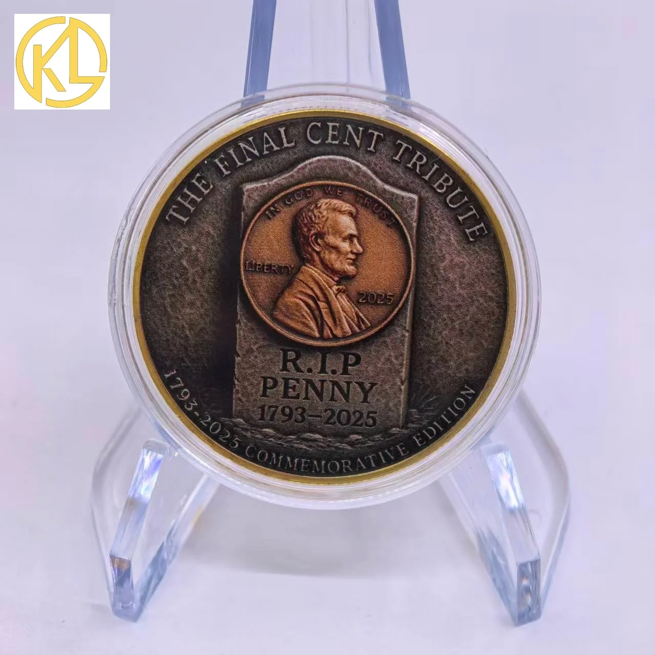 Фото Сувенирная монета LIBERTY 2025 The Final Cent Tribute 1792-2025, позолоченная коллекция монет для вызова в США, подарок №4