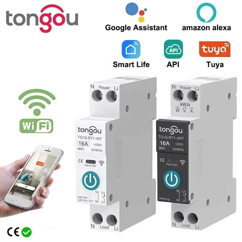 

Умный автоматический выключатель TONGOU 1P 63A DIN rail