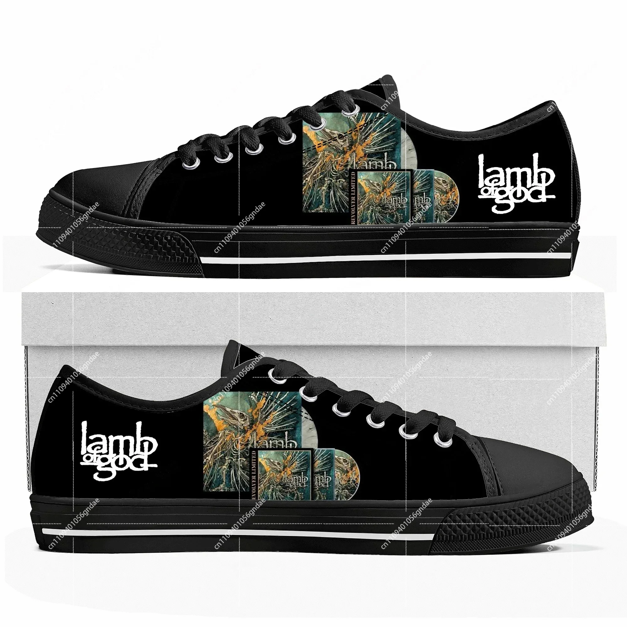 Фото Легкие кроссовки Lamb of God Heavy Mental Band с низким верхом для мужчин, женщин и подростков, высококачественные повседневные кроссовки из канваса для путешествий №1