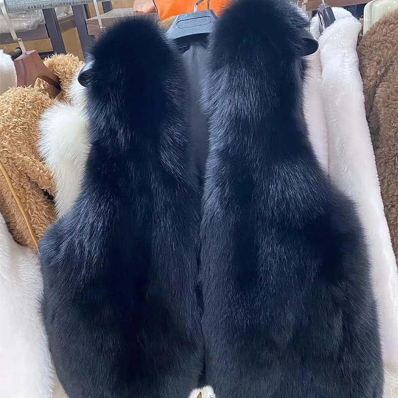 Новинка 2024 зимний меховой жилет Haining из натуральной кожи лисьего меха Женская